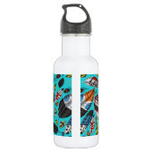 Kleurrijke veren waterfles  (Achterkant)