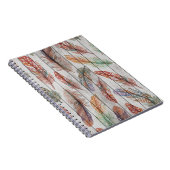 Kleurrijke veren, Waterverf naadloos ontwerp. Notitieboek (Rechterzijde)