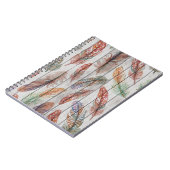 Kleurrijke veren, Waterverf naadloos ontwerp. Notitieboek (Linkerzijde)