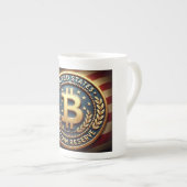 Kleurrijke Verenigde Staten Bitcoin Reserve Porselein Kop (Voorkant rechts)