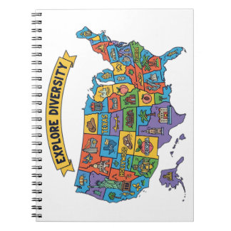 Kleurrijke Verenigde Staten Kaart voor Reizigers - Notitieboek