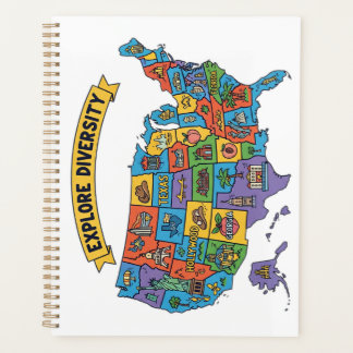 Kleurrijke Verenigde Staten Kaart voor Reizigers - Planner