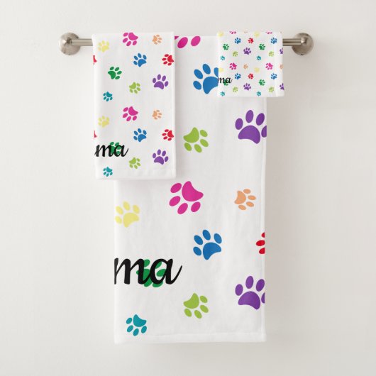 Kleurrijke verf afdrukken bad handdoek (Insitu)