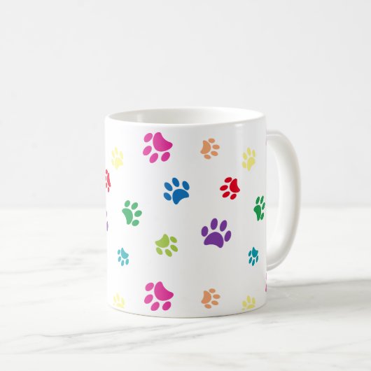 Kleurrijke verf afdrukken koffiemok (Voorkant rechts)