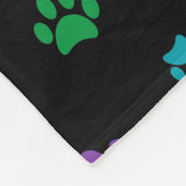 Kleurrijke verf-afdrukken op zwart fleece deken (Hoek)