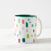 KLEURRIJKE VERF DABS feestelijke fun bold bright Tweekleurige Koffiemok (Voorkant rechts)