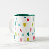 KLEURRIJKE VERF DABS feestelijke fun bold bright Tweekleurige Koffiemok (Voorkant links)