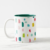 KLEURRIJKE VERF DABS feestelijke fun bold bright Tweekleurige Koffiemok (Links)