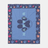 Kleurrijke verf drukt persoonlijke Navy Blue Pet Fleece Deken (Voorkant)