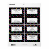 Kleurrijke verf drukt professioneel snoepgoed etiket (Full Sheet)