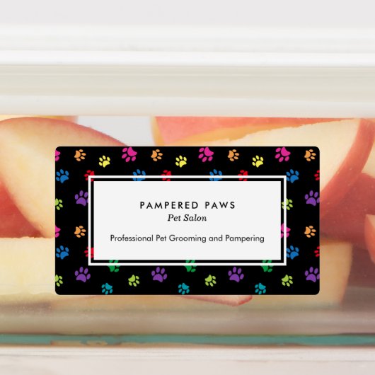 Kleurrijke verf drukt professioneel snoepgoed labels (Aangebracht)