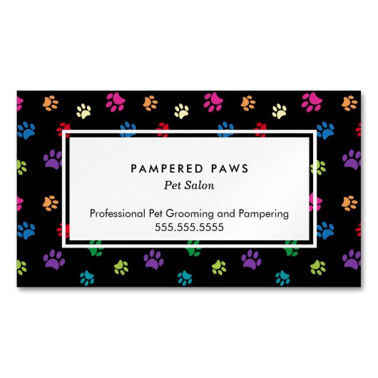 Kleurrijke verf drukt professioneel snoepgoed magnetisch visitekaartje (Voorkant)