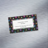 Kleurrijke verf drukt professioneel snoepgoed magnetisch visitekaartje (Voorbeeld)