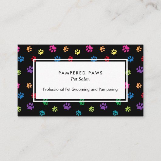 Kleurrijke verf drukt professioneel snoepgoed visitekaartje (Voorkant)