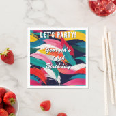 Kleurrijke Verf Effect Gepersonaliseerde Verjaarda Servet (Insitu)