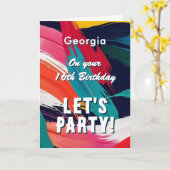 Kleurrijke Verf Effect Laten We Feest Tiener's Ver Kaart (Gele Bloem)