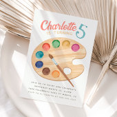 Kleurrijke verf en kunst verjaardagsfeest uitnodig kaart