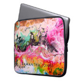 Kleurrijke verf in de stad, helder laptop sleeve (Voorkant Links)