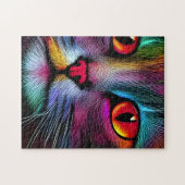 Kleurrijke verf kat abstract legpuzzel (Horizontaal)