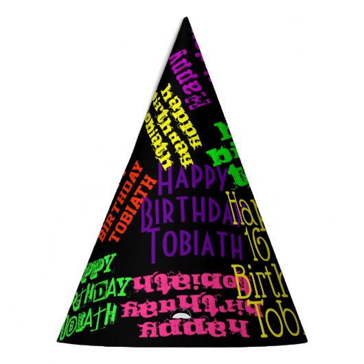 Kleurrijke verf of kleine persoonlijke feestdag feesthoedjes (Links)