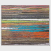 kleurrijke verf op bijtend hout cadeaupapier (Vlak)