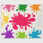 Kleurrijke verf spat cadeaupapier (Vlak)