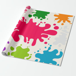 Kleurrijke verf spat cadeaupapier