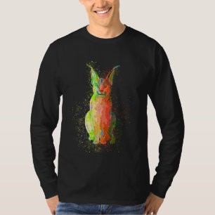 Kleurrijke verf splash caracal t-shirt