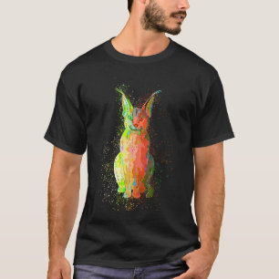 Kleurrijke verf splash caracal t-shirt