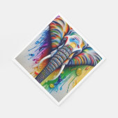 Kleurrijke Verf Splatter Afrikaanse Olifant Servet (Hoek)