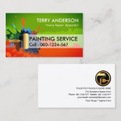 Kleurrijke verf Splatter Brush Painting Visitekaartje (Voorkant / Achterkant)