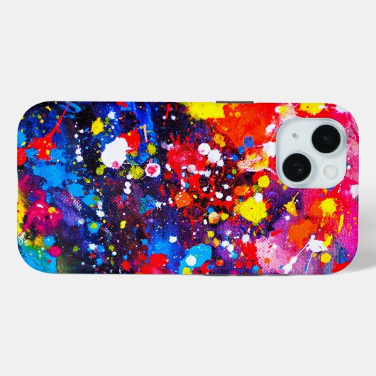Kleurrijke verf Splatter Canvas Art Case-Mate iPhone Case (Achterkant (horizontaal))