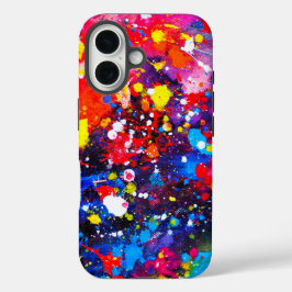Kleurrijke verf Splatter Canvas Art iPhone 16 Hoesje