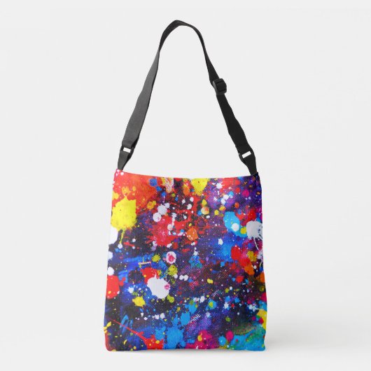 Kleurrijke verf Splatter Canvas Art Crossbody Tas (Achterkant)