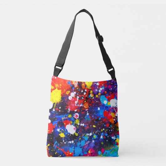 Kleurrijke verf Splatter Canvas Art Crossbody Tas (Voorkant)