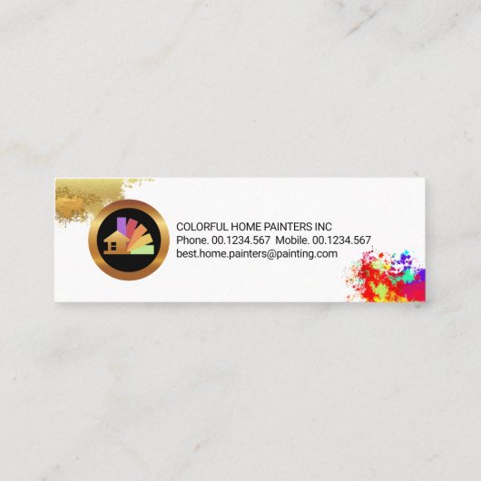Kleurrijke verf Splatter Peeling Paint Mini Visitekaartje (Achterkant)
