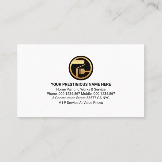 Kleurrijke Verf Splatter Schilderservice Visitekaartje (Achterkant)