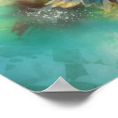 Kleurrijke Verf Splatter Vliegende Duif Poster (Hoek)