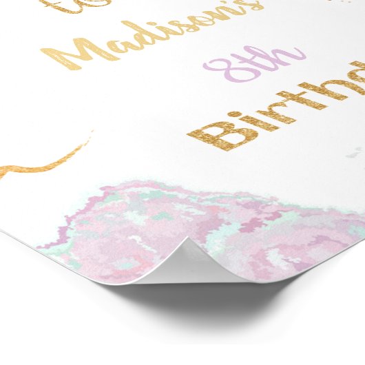 Kleurrijke verf Verjaardag Welkom Teken Poster (Hoek)