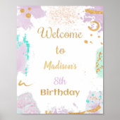 Kleurrijke verf Verjaardag Welkom Teken Poster (Voorkant)