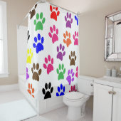 Kleurrijke verfafdrukken met douchergordijn douchegordijn (In situ)