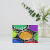 Kleurrijke Verfblikken Schilder Visitekaartjes (Staand voorkant)