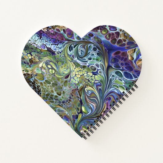 kleurrijke verfdraai floreel abstract notitieboek (Achterkant)