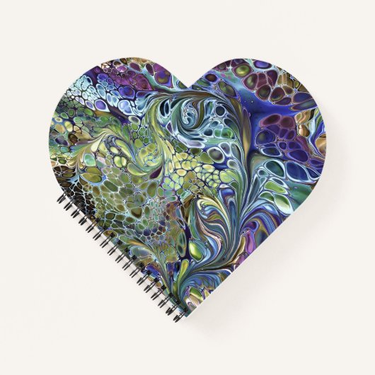 kleurrijke verfdraai floreel abstract notitieboek (Voorkant)