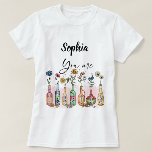 Kleurrijke verffles Floral Sublimination Kostuum T-shirt (Design voorkant)
