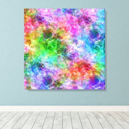 Kleurrijke verfijnde textuur canvas afdruk (Insitu (Houten vloer))