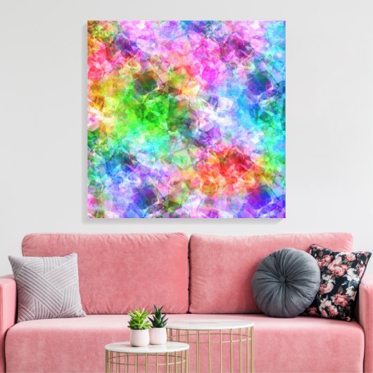 Kleurrijke verfijnde textuur canvas afdruk (Insitu (Woonkamer))