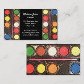 Kleurrijke verfkleurdoos van kunstenaar visitekaartje (Voorkant / Achterkant)