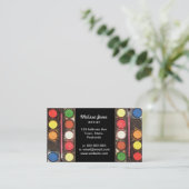 Kleurrijke verfkleurdoos van kunstenaar visitekaartje (Staand voorkant)