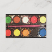 Kleurrijke verfkleurdoos van kunstenaar visitekaartje (Achterkant)